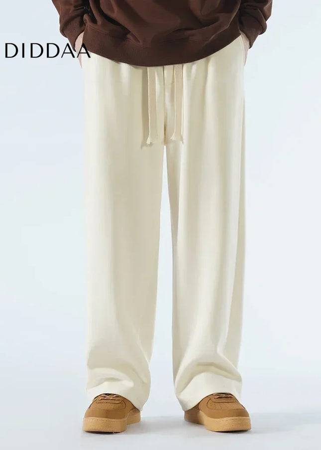 Beige Soft Wide Leg Casual Pants for Men - Beige / S - Unisex Sweatpants