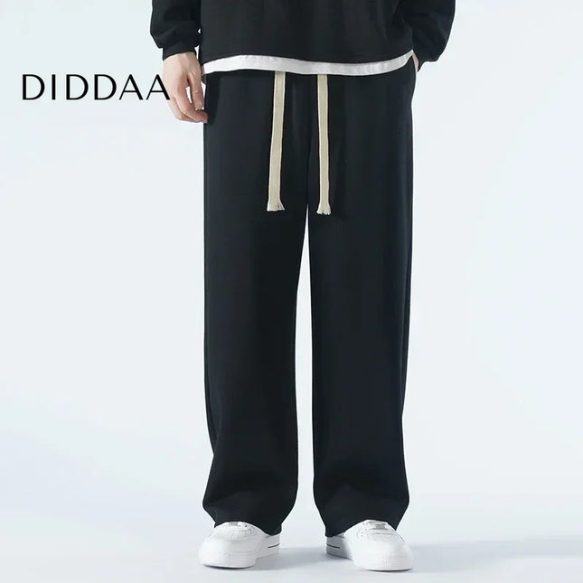 Beige Soft Wide Leg Casual Pants for Men - Unisex Sweatpants