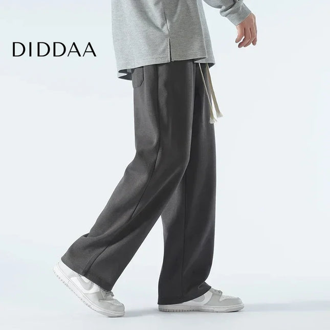 Beige Soft Wide Leg Casual Pants for Men - Unisex Sweatpants