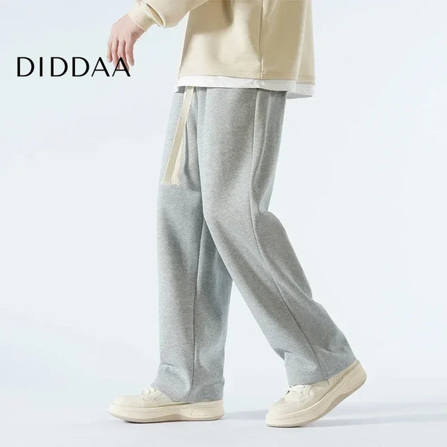 Beige Soft Wide Leg Casual Pants for Men - Unisex Sweatpants