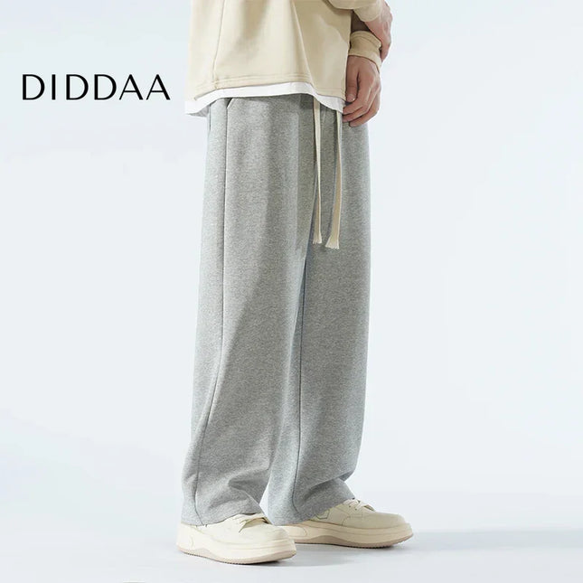 Beige Soft Wide Leg Casual Pants for Men - Unisex Sweatpants