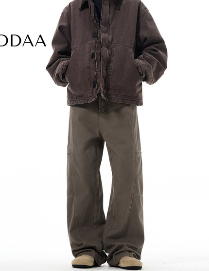 Beige Vintage Deconstructed Cargo Pants Loose Fit - S / Brown - Men’s Jeans