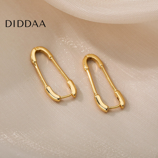 Benet Earrings | Gold Silver Paperclip Hoop Earrings - Earrings