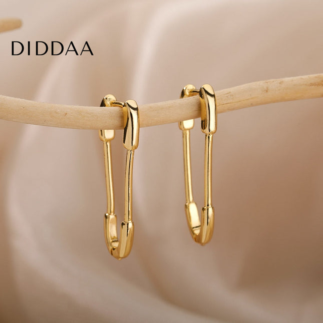 Benet Earrings | Gold Silver Paperclip Hoop Earrings - Earrings