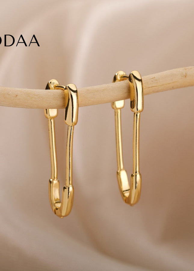 Benet Earrings | Gold Silver Paperclip Hoop Earrings - Earrings