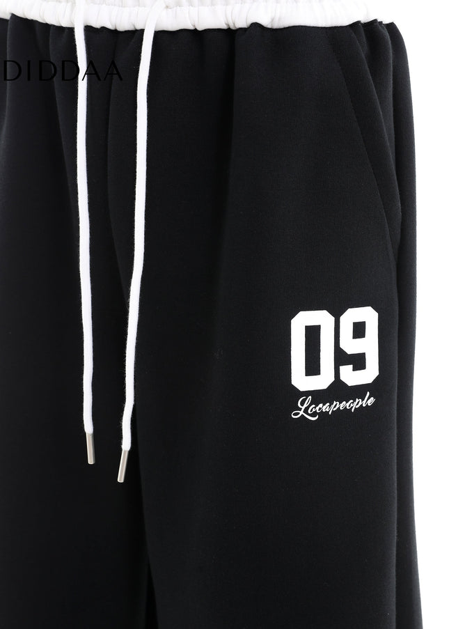 Black American-Style Heavyweight Loose Sweatpants - Unisex Sweatpants