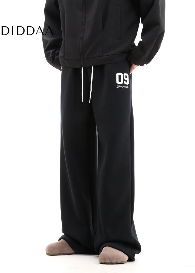 Black American-Style Heavyweight Loose Sweatpants - Unisex Sweatpants