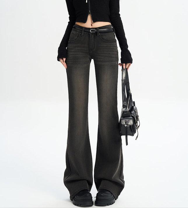 Black and Gray Non-Sticky Flared Pants for Women - Women’s Jeans