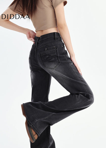 Black and Gray Washed Bootcut Jeans for Women - Women’s Jeans