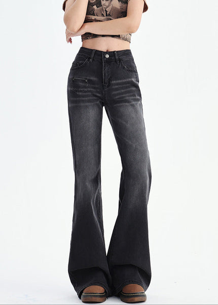 Black and Gray Washed Bootcut Jeans for Women - Women’s Jeans
