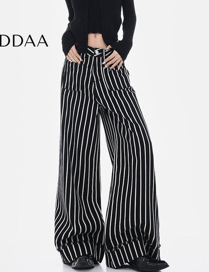 Beige Checkerboard Plaid Wide Leg Trousers - S / Black - Women’s Jeans