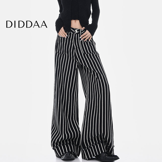 Beige Checkerboard Plaid Wide Leg Trousers - S / Black - Women’s Jeans