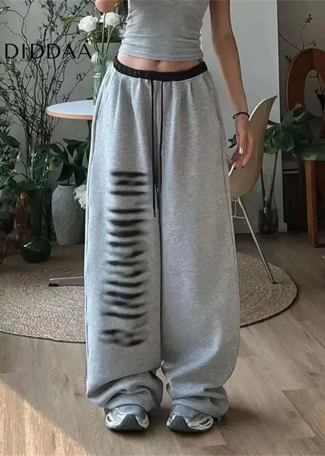 Black Baggy Vintage Joggers Goth Streak Y2k Sweatpants - Unisex Sweatpants