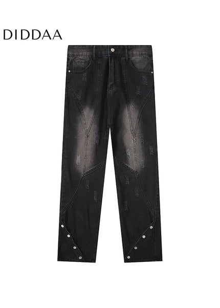Black Bootcut Jeans with Retro Design for Men - Men’s Jeans