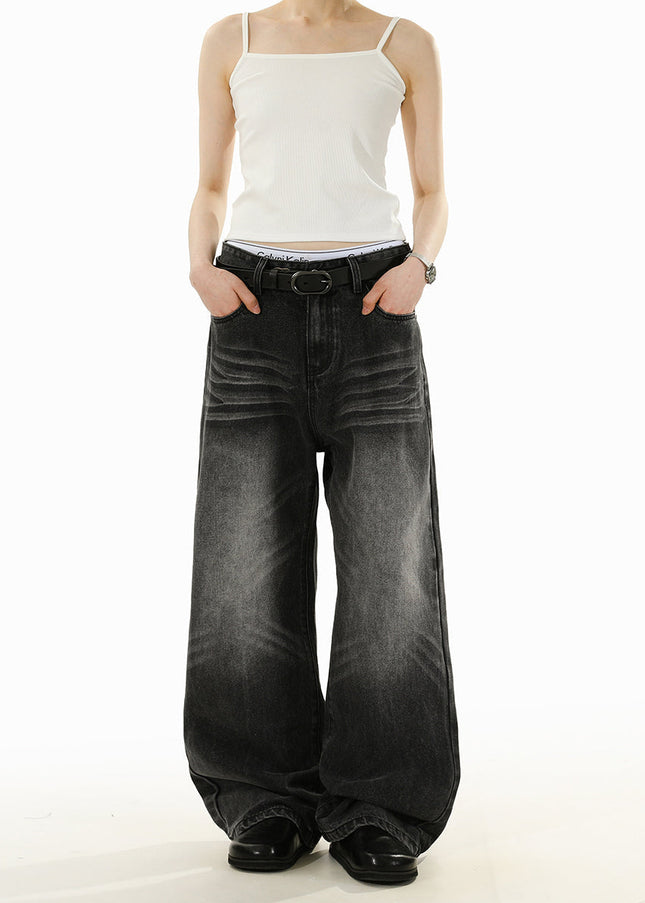 Black Bootflared Wide-Leg Vintage Straight Jeans - Men’s Jeans