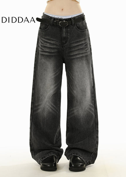 Black Bootflared Wide-Leg Vintage Straight Jeans - Men’s Jeans