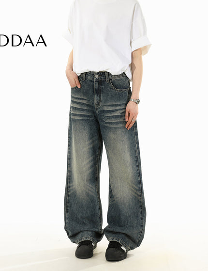 Black Bootflared Wide-Leg Vintage Straight Jeans - S / Dark Blue - Men’s Jeans
