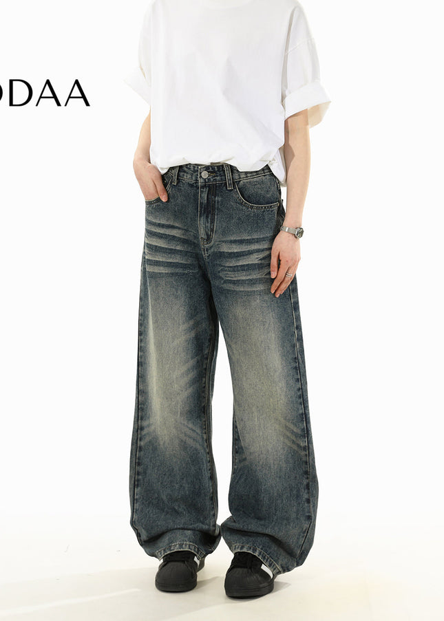 Black Bootflared Wide-Leg Vintage Straight Jeans - S / Dark Blue - Men’s Jeans