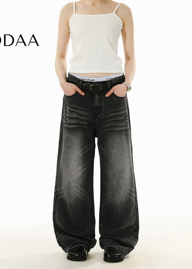 Black Bootflared Wide-Leg Vintage Straight Jeans - S / Black - Men’s Jeans