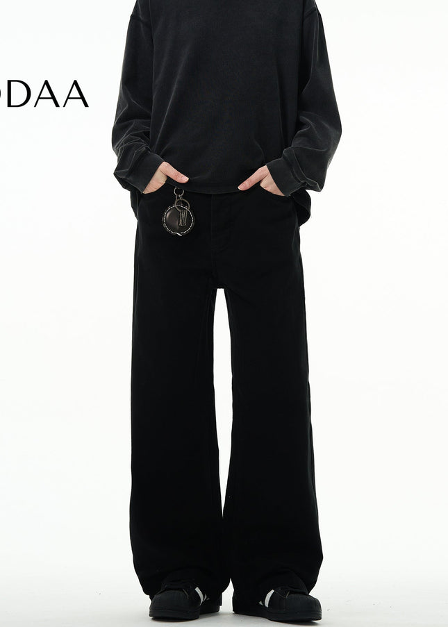 Black Cleanfit Loose Straight Leg Jeans Men - S / Black - Men’s Jeans