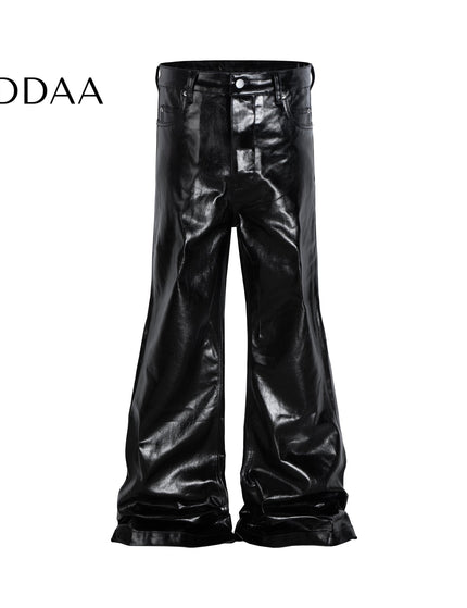 Black Coated Glossy Micro Flared Jeans - M / Black - Women’s Jeans