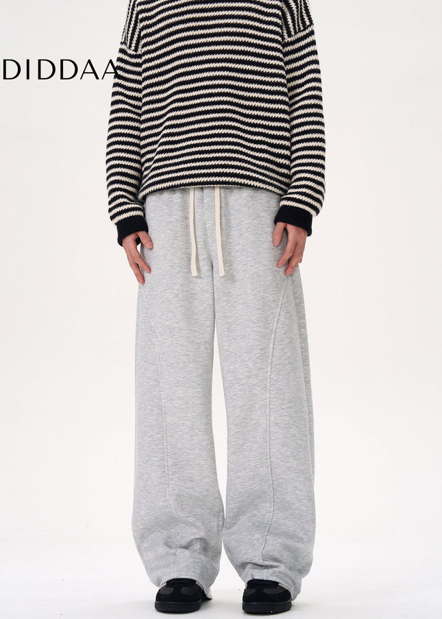 Black Deconstructed Design Scimitar Sweatpants - Unisex Sweatpants