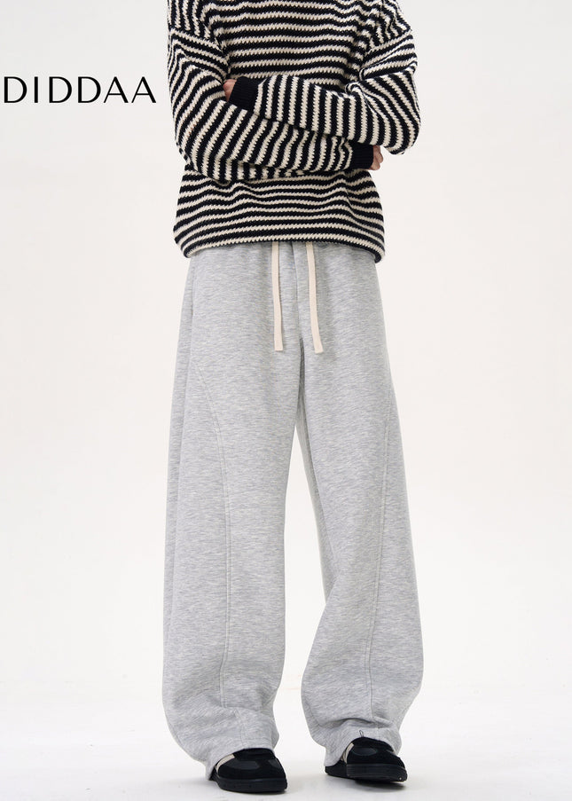 Black Deconstructed Design Scimitar Sweatpants - Unisex Sweatpants