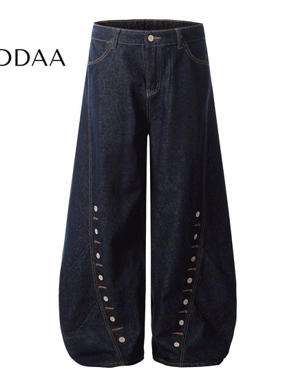 Black Deconstructed Design Scimitar Wide-Leg Jeans - S / Black - Women’s Jeans