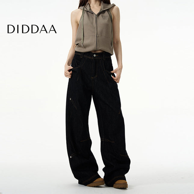 Black Deconstructed Straight Leg Jeans for Men - S / Black - Women’s Jeans