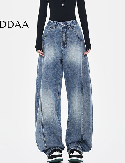 Washed Blue Deconstructed Loose Cutlass Jeans - Women’s Jeans