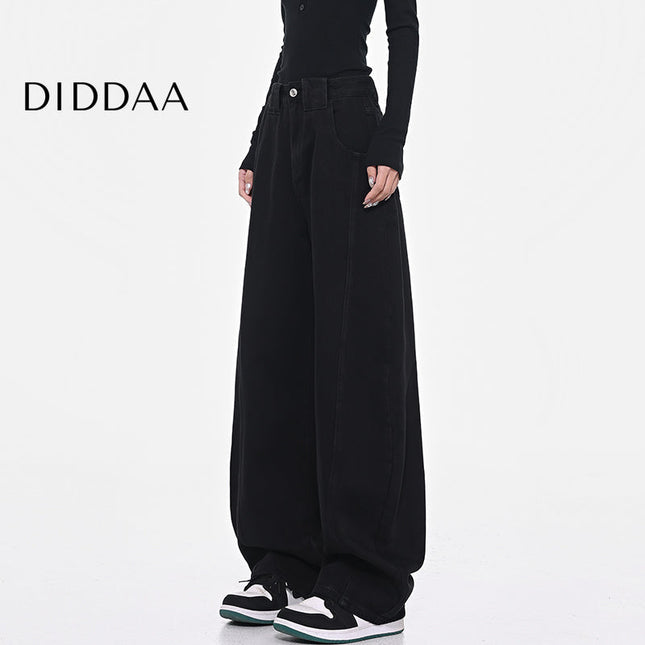 Washed Blue Deconstructed Loose Cutlass Jeans - S / Black - Women’s Jeans