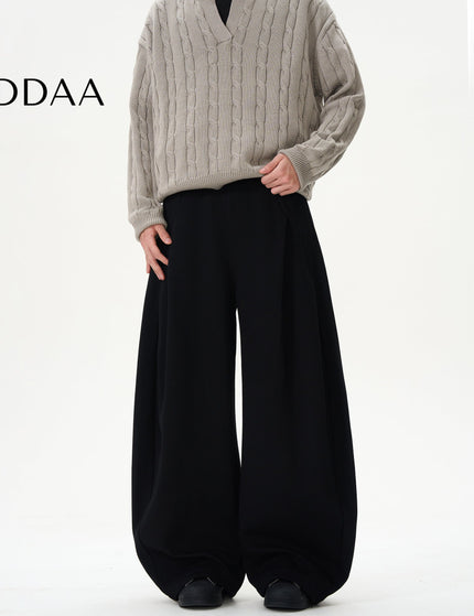 Black Deconstructed Wide-Leg Scimitar Sweatpants - S / Black - Unisex Sweatpants