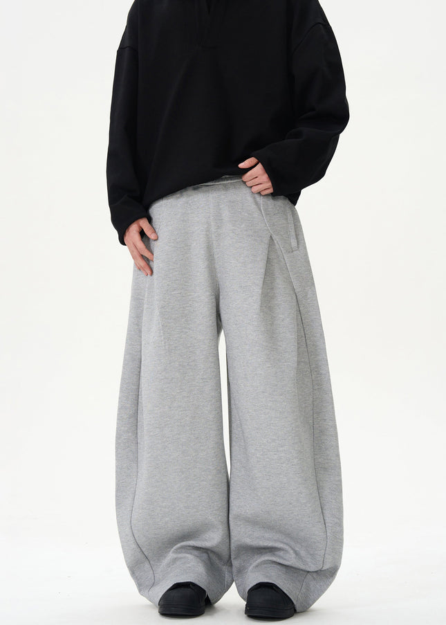 Black Deconstructed Wide-Leg Scimitar Sweatpants - Unisex Sweatpants