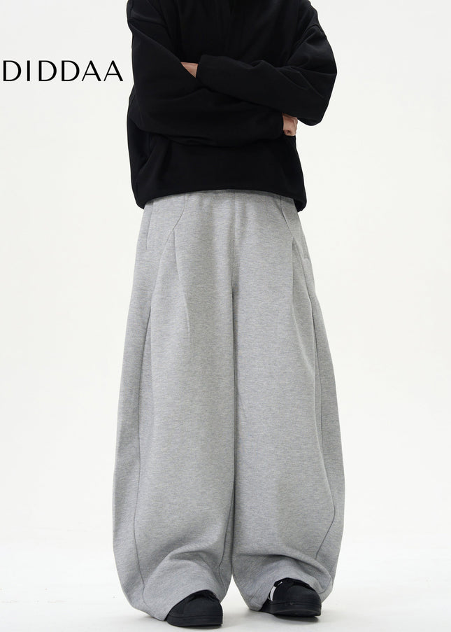 Black Deconstructed Wide-Leg Scimitar Sweatpants - Unisex Sweatpants