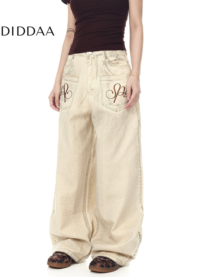 Black Distressed Embroidered Scimitar Cargo Pants - Women’s Jeans