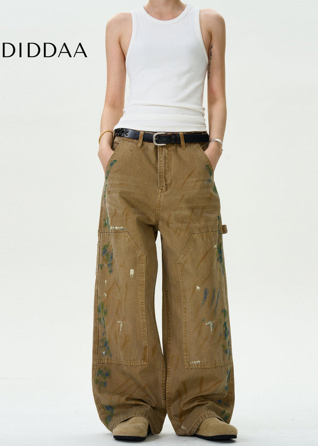 Black Distressed Loose Cargo Pants for Men and Women - Men’s Jeans