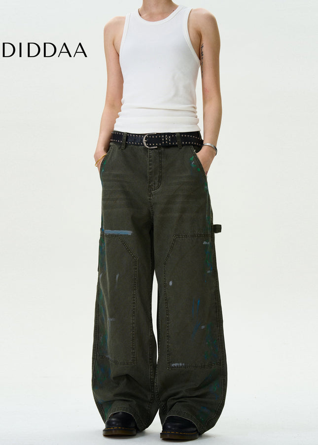 Black Distressed Loose Cargo Pants for Men and Women - Men’s Jeans