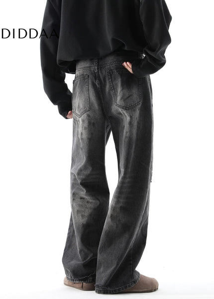 Black Distressed Loose Fit Jeans for Men - Men’s Jeans