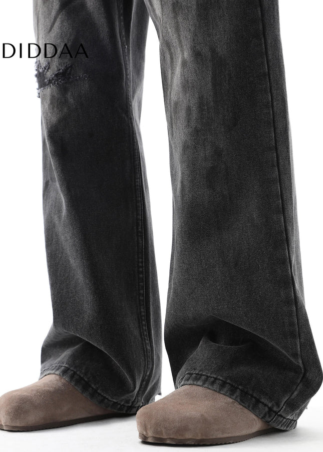 Black Distressed Loose Fit Jeans for Men - Men’s Jeans