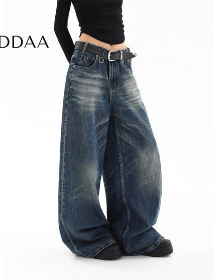 Black Distressed Loose Fit Straight Leg Jeans - S / Blue - Women’s Jeans