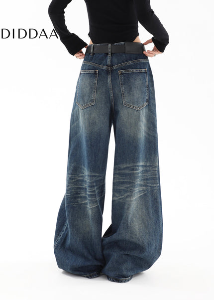 Black Distressed Loose Fit Straight Leg Jeans - Women’s Jeans