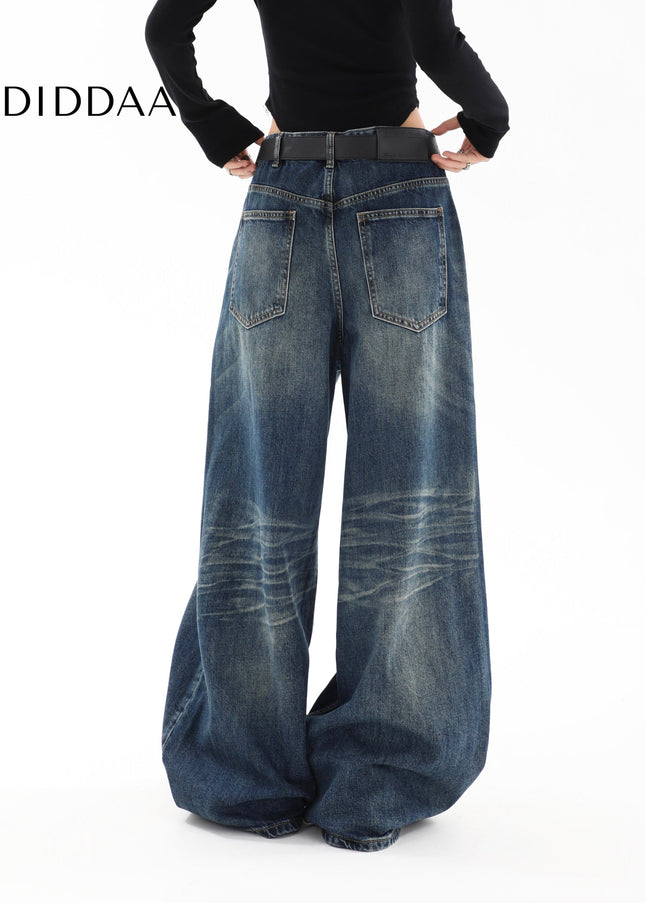 Black Distressed Loose Fit Straight Leg Jeans - Women’s Jeans