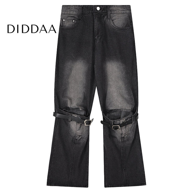 Black Distressed Micro Flared Ripped Jeans for Men - M / Black - Men’s Jeans
