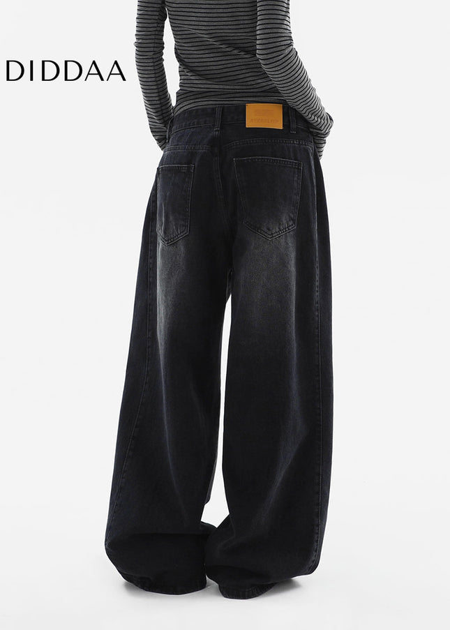 Black Distressed Straight Leg Jeans for Women - Women’s Jeans