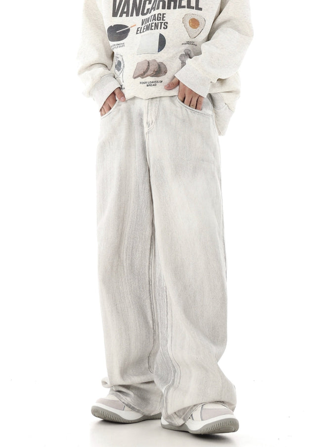 Black Distressed Wide-Leg High Street Jeans - Women’s Jeans