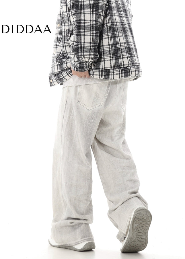 Black Distressed Wide-Leg High Street Jeans - Women’s Jeans