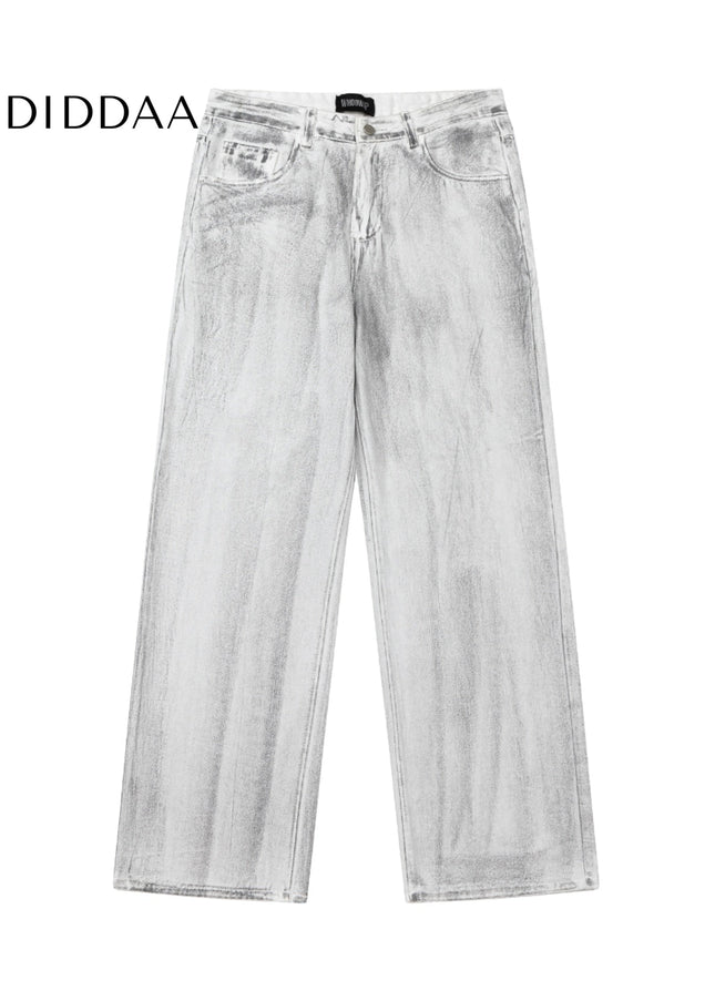 Black Distressed Wide-Leg High Street Jeans - Women’s Jeans