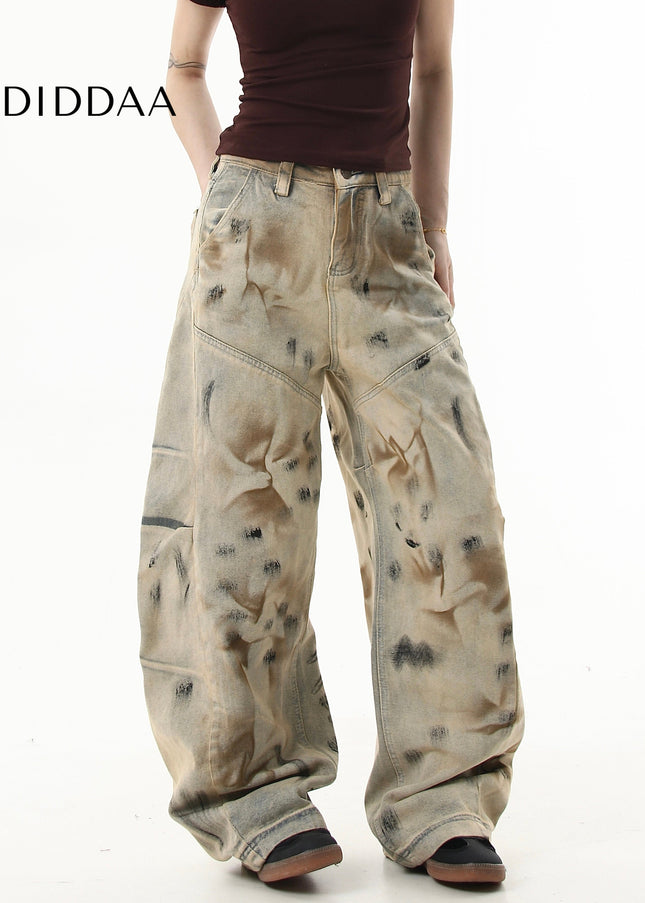 Black Distressed Wide Leg Scimitar Jeans Unisex - Women’s Jeans