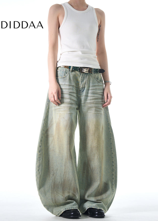 Black Distressed Wide-Leg Scythe Jeans for Men and Women - Men’s Jeans