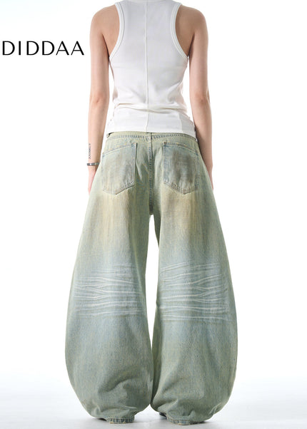 Black Distressed Wide-Leg Scythe Jeans for Men and Women - Men’s Jeans